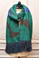 KHOKI　" Jacquard design muffler "　col.Green