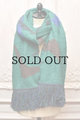 KHOKI　" Jacquard design muffler "　col.Green