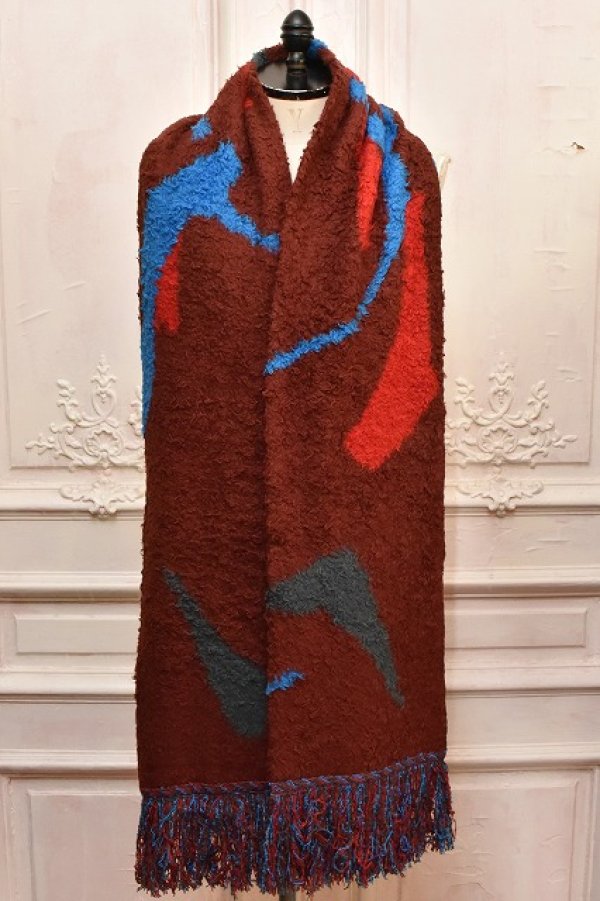 画像2: KHOKI　" Jacquard design muffler "　col.Red