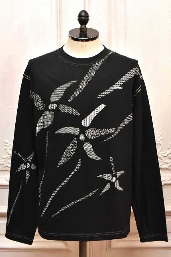 画像1: KHOKI　" Printed long-sleeve T-shirt "　col.Black