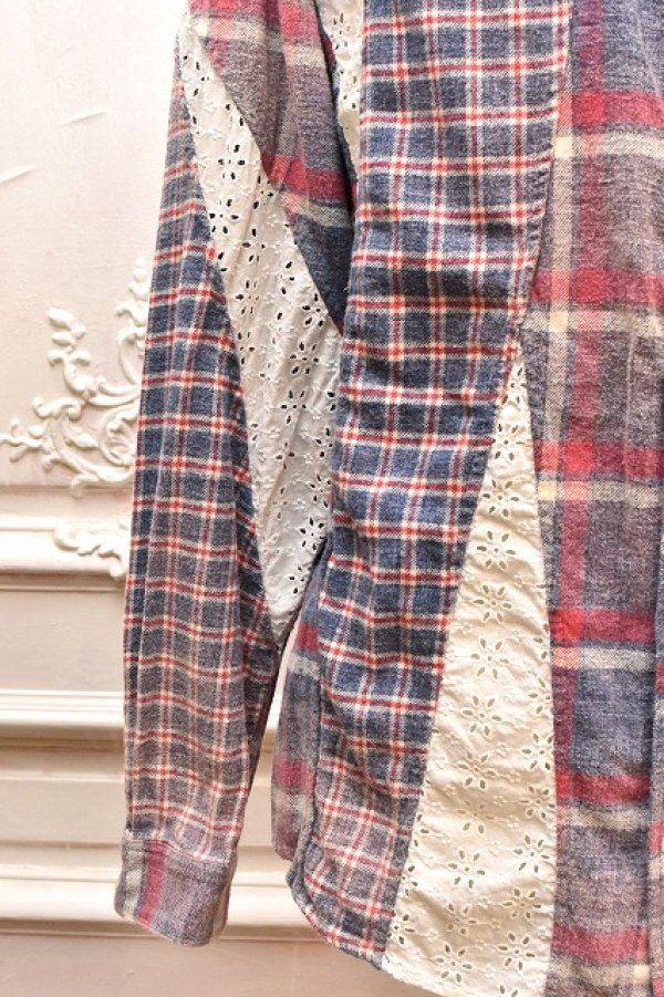 画像3: KHOKI　" Vintage - effect asymmetric shirt "　col.Blue