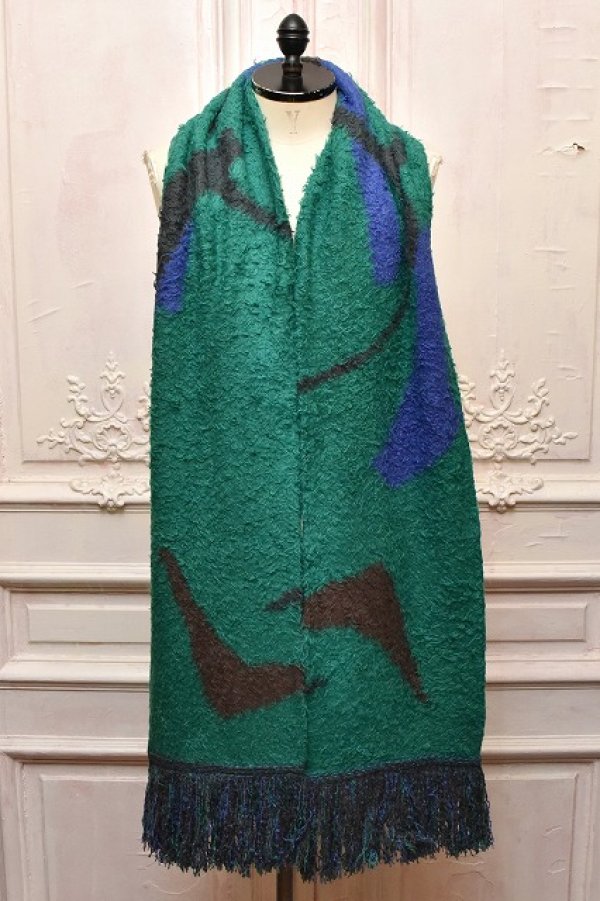 画像2: KHOKI　" Jacquard design muffler "　col.Green