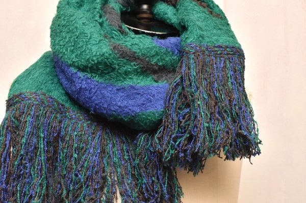 画像3: KHOKI　" Jacquard design muffler "　col.Green