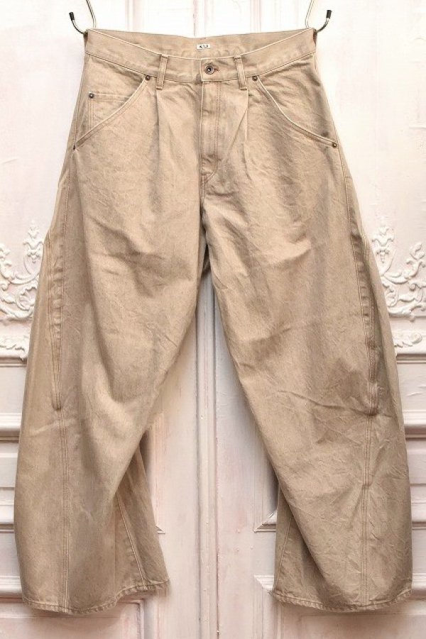 画像1: KHOKI　" 3D cutting denim pants "　col.Beige