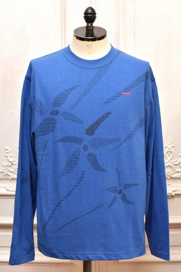 画像1: KHOKI　" Printed long-sleeve T-shirt "　col.Blue