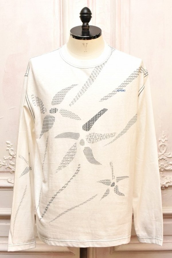 画像1: KHOKI　" Printed long-sleeve T-shirt "　col.White