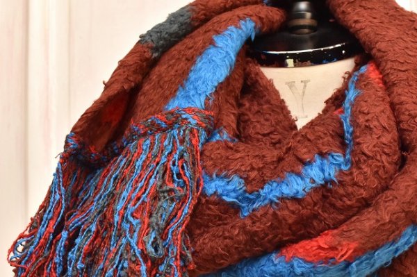 画像3: KHOKI　" Jacquard design muffler "　col.Red