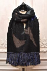 KHOKI　" Jacquard design muffler "　col.Black
