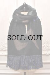 KHOKI　" Jacquard design muffler "　col.Black