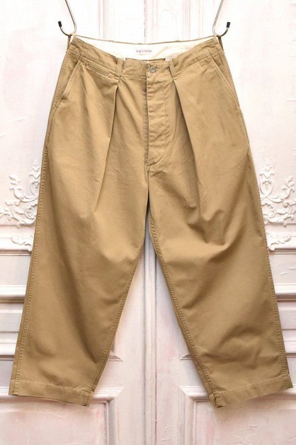 画像1: NICENESS　" ALBARN - Aged Effect Resized Chino Trousers "　col.Beige