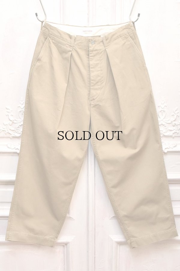 画像1: NICENESS　" ALBARN - Aged Effect Resized Chino Trousers "　col.Beige
