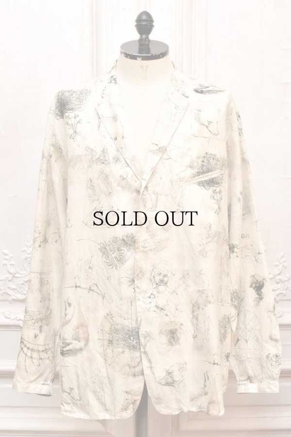 画像1: NICENESS　" V.CHAD - Printed Narrow Collar Jacket Shirts "　col.Beige