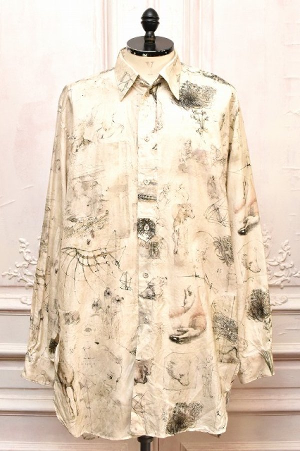 画像1: NICENESS　" V.IOMMI - Printed Detachable Collar Long Shirts "　col.Beige