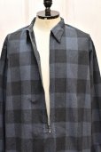 画像2: NICENESS　" LUCA - Dead Stock Check Long Zip Shirts "　col.Navy  (2)