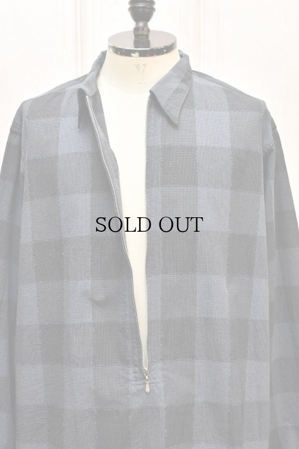 画像2: NICENESS　" LUCA - Dead Stock Check Long Zip Shirts "　col.Navy 