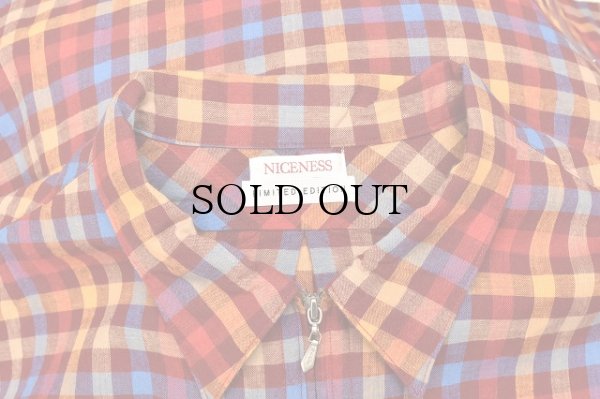 画像5: NICENESS　" LUCA - Dead Stock Check Long Zip Shirts "　col.Orange