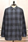 画像1: NICENESS　" LUCA - Dead Stock Check Long Zip Shirts "　col.Navy  (1)
