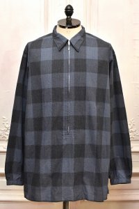 NICENESS　" LUCA - Dead Stock Check Long Zip Shirts "　col.Navy 