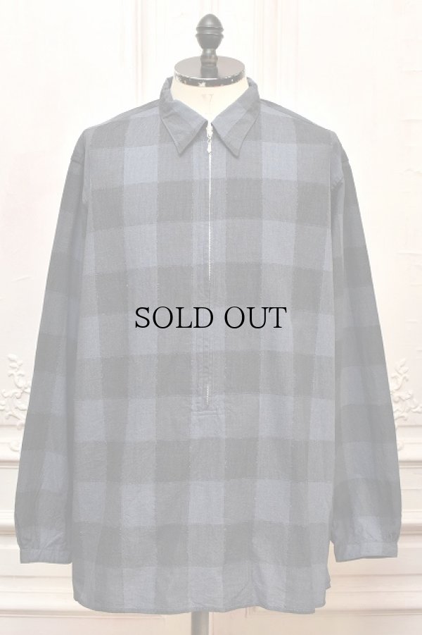 画像1: NICENESS　" LUCA - Dead Stock Check Long Zip Shirts "　col.Navy 