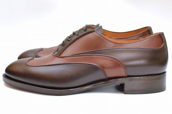 画像1: F.lli Giacometti　" BI-COLORE Leather Shoes "　col.Testa Di Moro