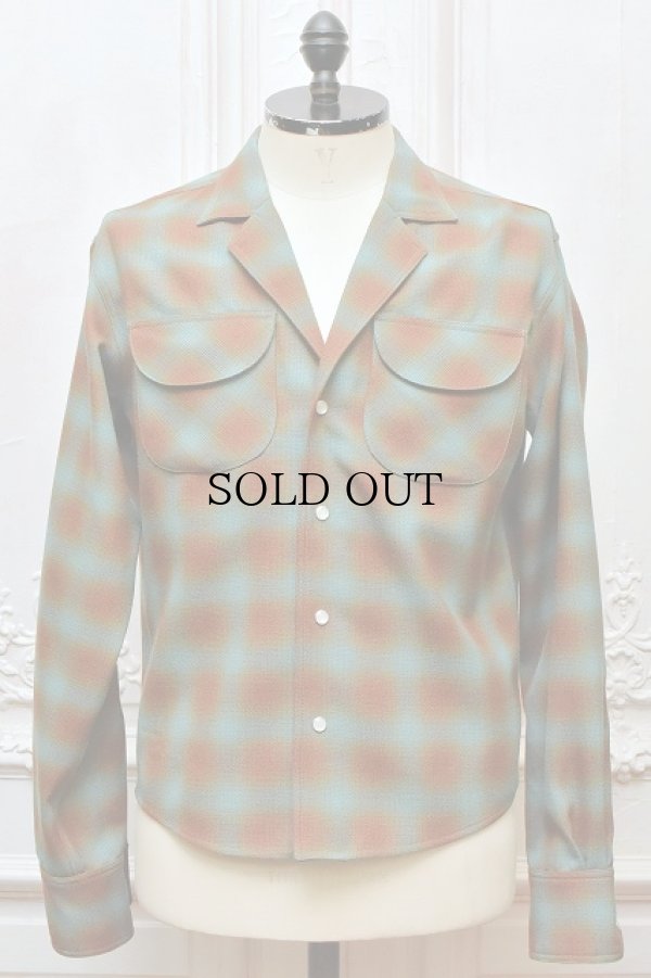 画像1: DECHAMPS　" Checked Overshirt "　col.Turquoise / Orange