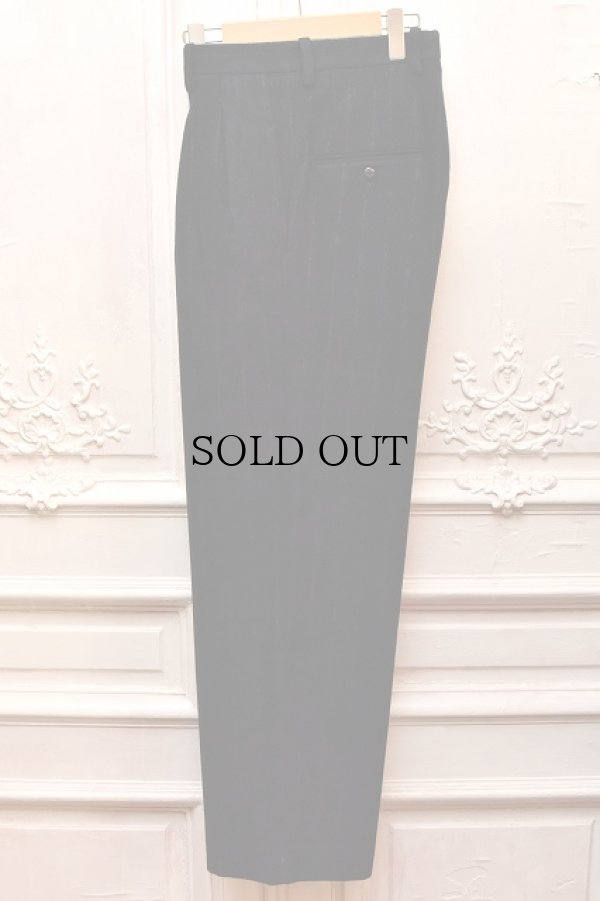 画像4: m's braque　" Tucked Baggy Pants "　col.Navy Chalk Stripes