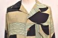 画像2: m's braque　" Long Sleeve Aloha Shirt - Geometric Pattern "　col.Khaki / Black (2)