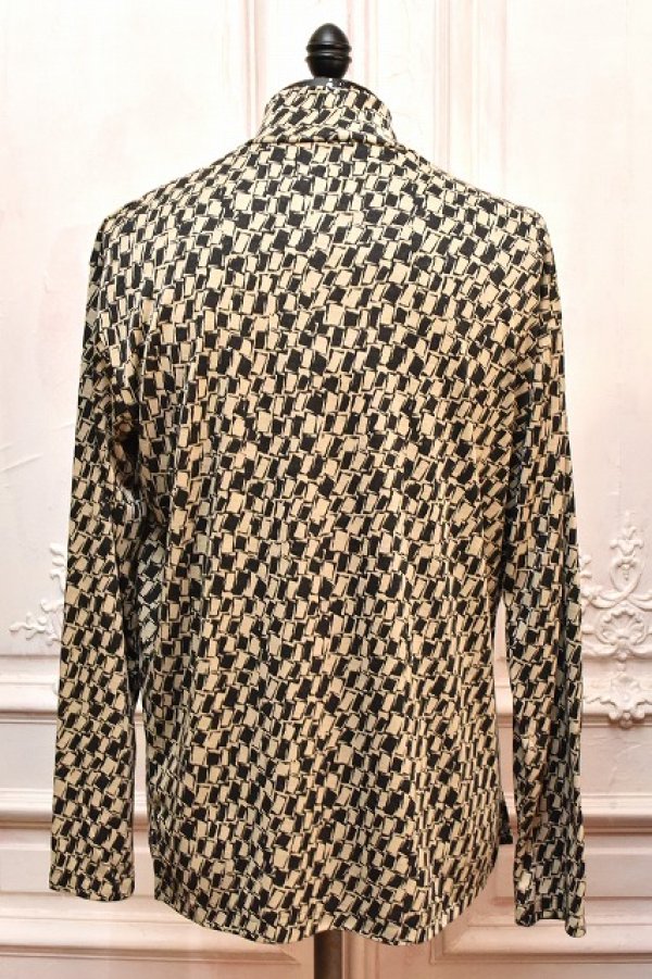 画像4: m's braque　" High necked Long Sleeve Pullover - Geometric Pattern "　col.Black / White