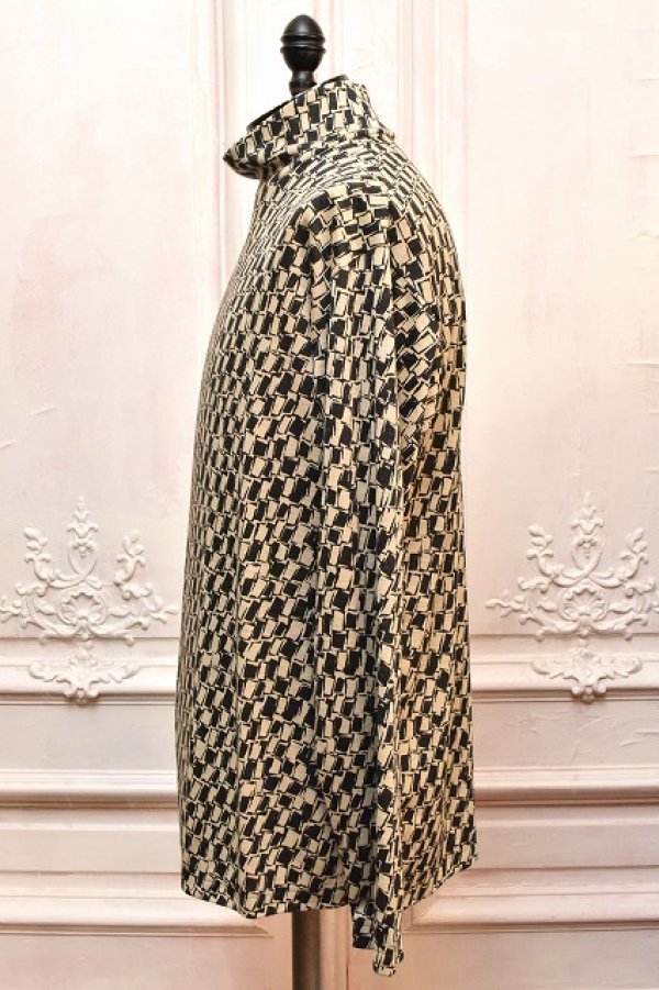 画像3: m's braque　" High necked Long Sleeve Pullover - Geometric Pattern "　col.Black / White