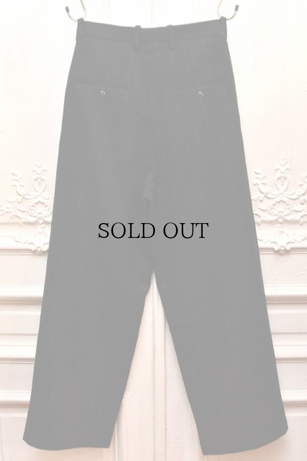 画像3: m's braque　" Tucked Baggy Pants "　col.Navy Chalk Stripes