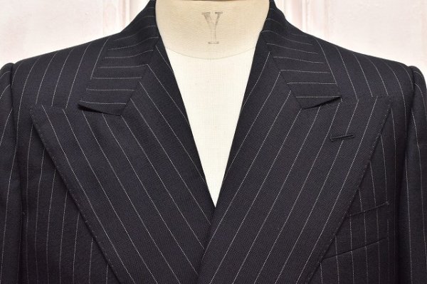 画像3: HUSBANDS " Double Breasted Suit - Worsted Wool " col.Navy / Grey Pinstripe