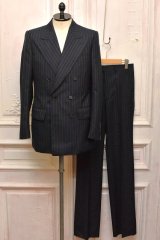HUSBANDS　" Double Breasted Suit - Worsted Wool "　col.Navy / Grey Pinstripe