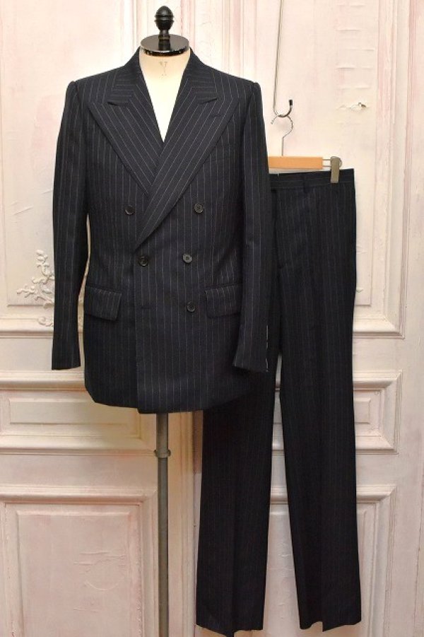 画像1: HUSBANDS　" Double Breasted Suit - Worsted Wool "　col.Navy / Grey Pinstripe