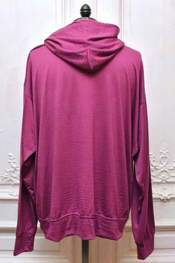 画像3: O- (0-CHO-RUI.LAB)　" MERINO HOODIE "　col.Bordeaux Purple Stripe