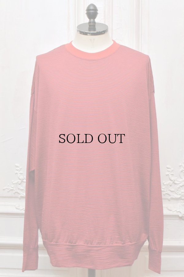 画像1: O- (0-CHO-RUI.LAB)　" MERINO SWEATSHIRT "　col.Red Navy Stripe