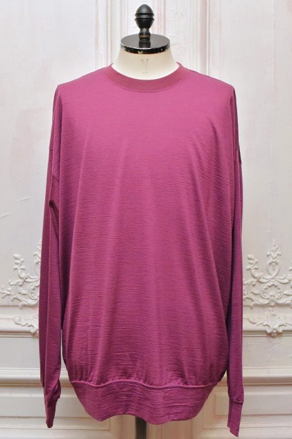 画像1: O- (0-CHO-RUI.LAB)　" MERINO SWEATSHIRT "　col.Bordeaux Purple Stripe