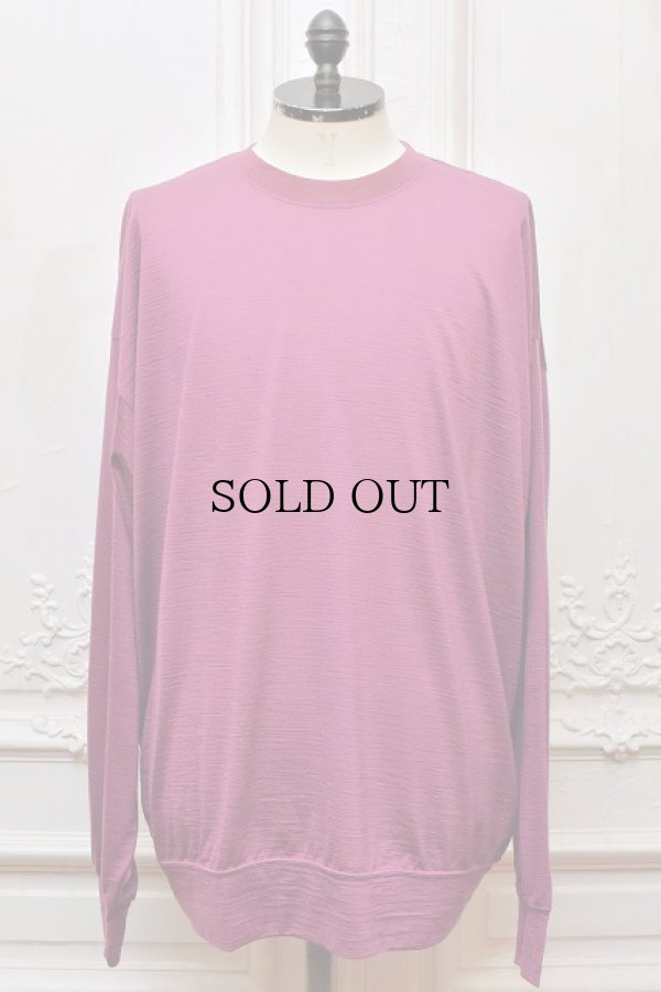 画像1: O- (0-CHO-RUI.LAB)　" MERINO SWEATSHIRT "　col.Bordeaux Purple Stripe