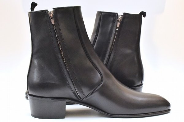 画像2: HUSBANDS　" Zipped Boots - Italian Box Calfskin "　col.Black