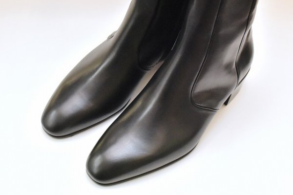 画像3: HUSBANDS　" Zipped Boots - Italian Box Calfskin "　col.Black