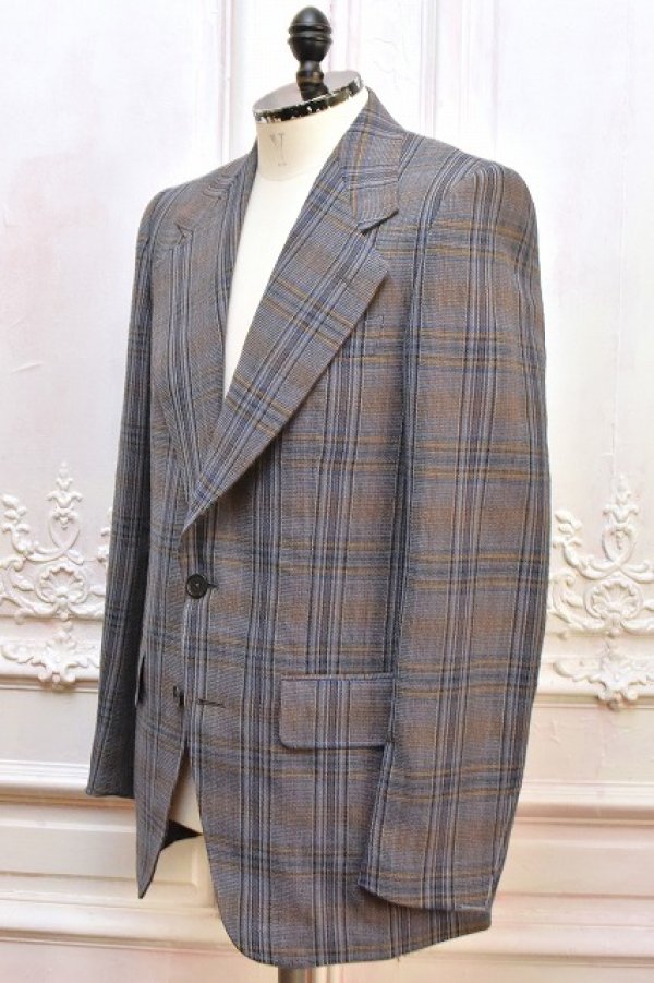 画像2: HUSBANDS　" Single Breasted Jacket - Wool Twill "　col.Black&Cobalt Prince of Wales