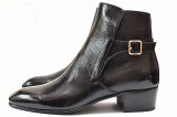 HUSBANDS　" Jodhpur Boots - Crackled Patent Calfskin "　col.Black