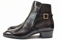 HUSBANDS　" Jodhpur Boots - Crackled Patent Calfskin "　col.Black