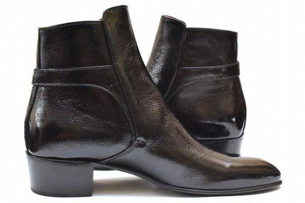 画像2: HUSBANDS　" Jodhpur Boots - Crackled Patent Calfskin "　col.Black