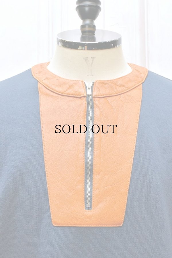 画像2: KYOU　" JEFFERSON - Leather Original Supima Aging Cotton Sweat "　col.Navy