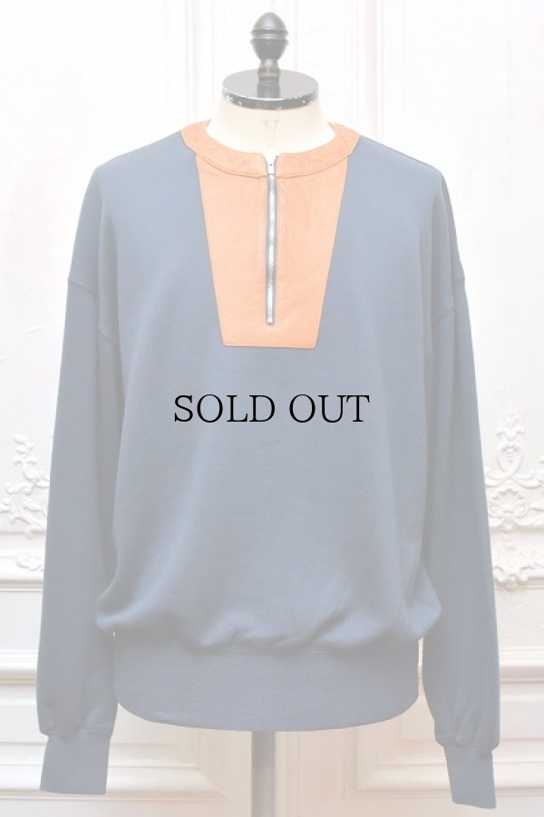 画像1: KYOU　" JEFFERSON - Leather Original Supima Aging Cotton Sweat "　col.Navy