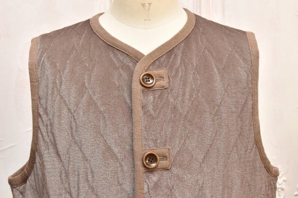 画像2: m's braque　" Silk-Loft Quilting Car Long Vest "　col.Mocha Mesh