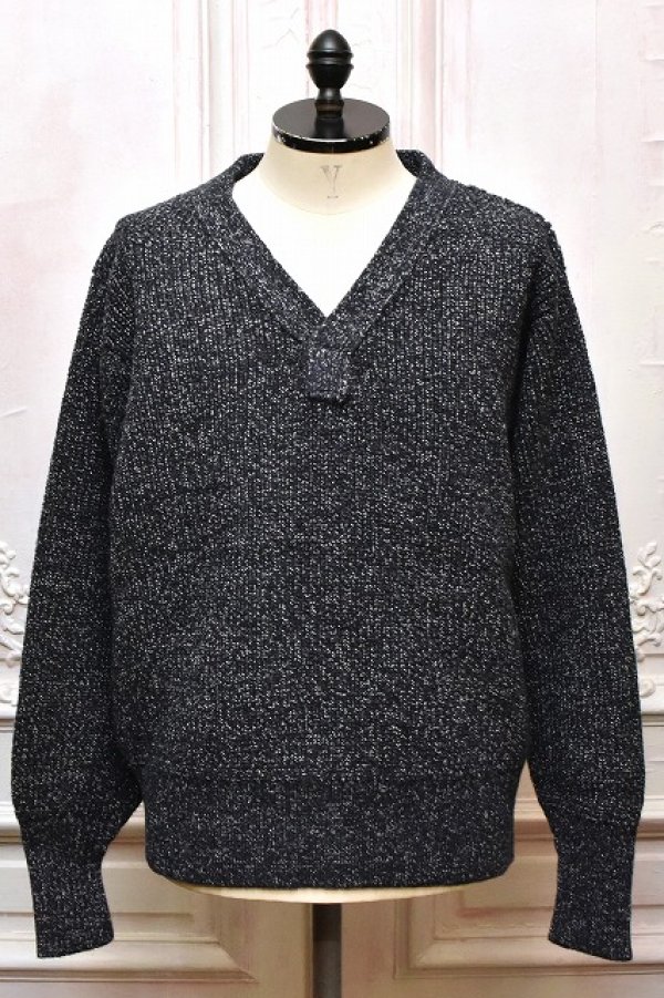 画像1: NICENESS　" B.BILLIE - Wool Chambray Mechanical Beach Sweater "　col.Navy