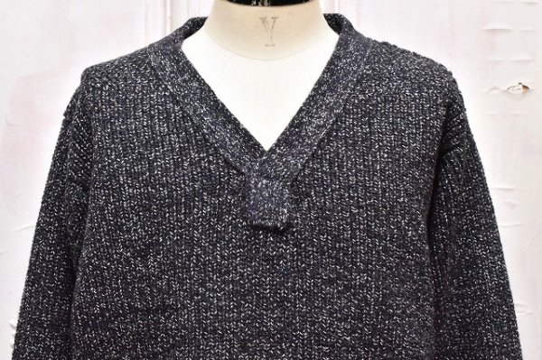 画像2: NICENESS　" B.BILLIE - Wool Chambray Mechanical Beach Sweater "　col.Navy