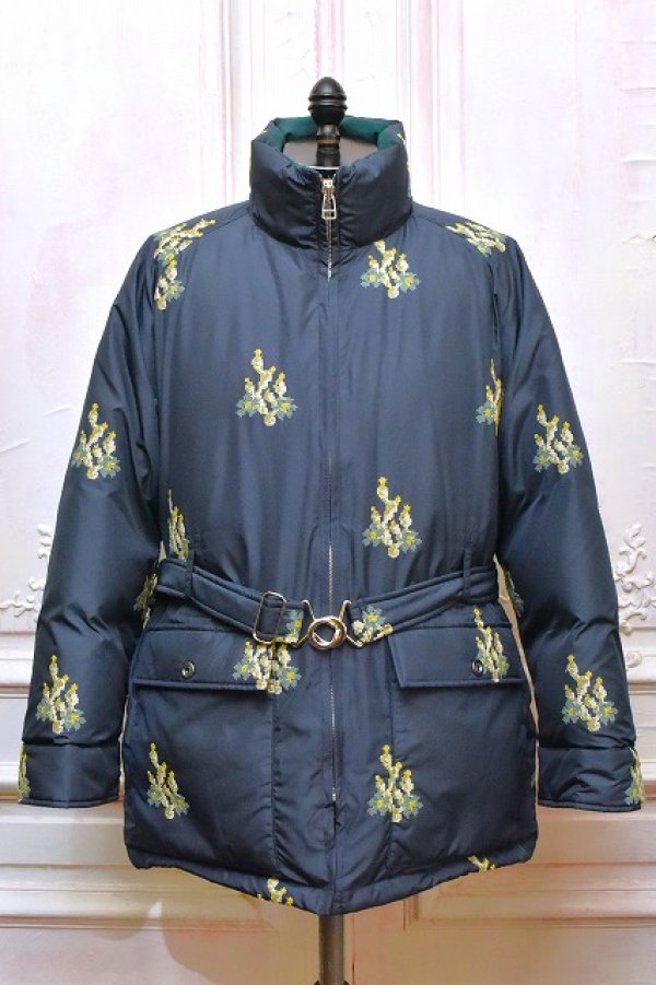 画像1: KYOU　" KATAHDIN - Original Embroidered Down Half Coat "　col.Navy