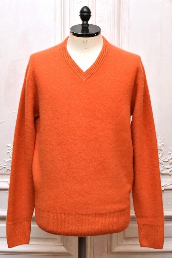 画像1: MAATEE＆SONS　" CASHMERE 圧縮 V SWATER "　col.Orange